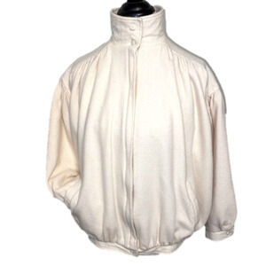 VINTAGE Sportswear City Ltd Toronto Cream Cotton Blend Oversized Bomber M L XL